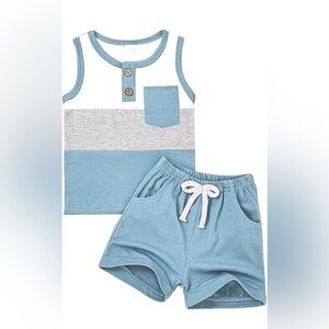 Stylish Kids Blue and White Set with Pocket